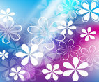 Cute Flowers Vector Background