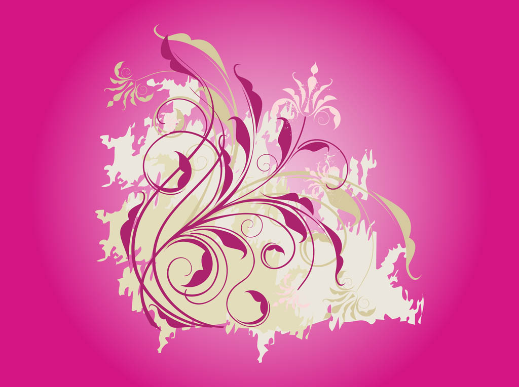 Grunge Flower Swirls