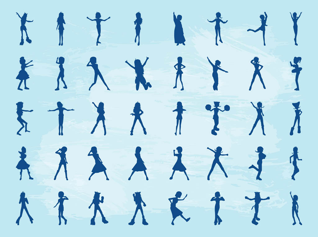 Girl Silhouettes Vector