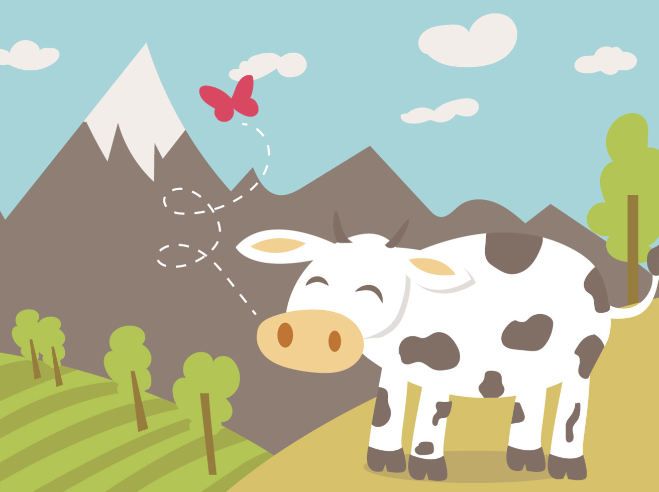 Cartoon Cow Free Vector Vector Art & Graphics 