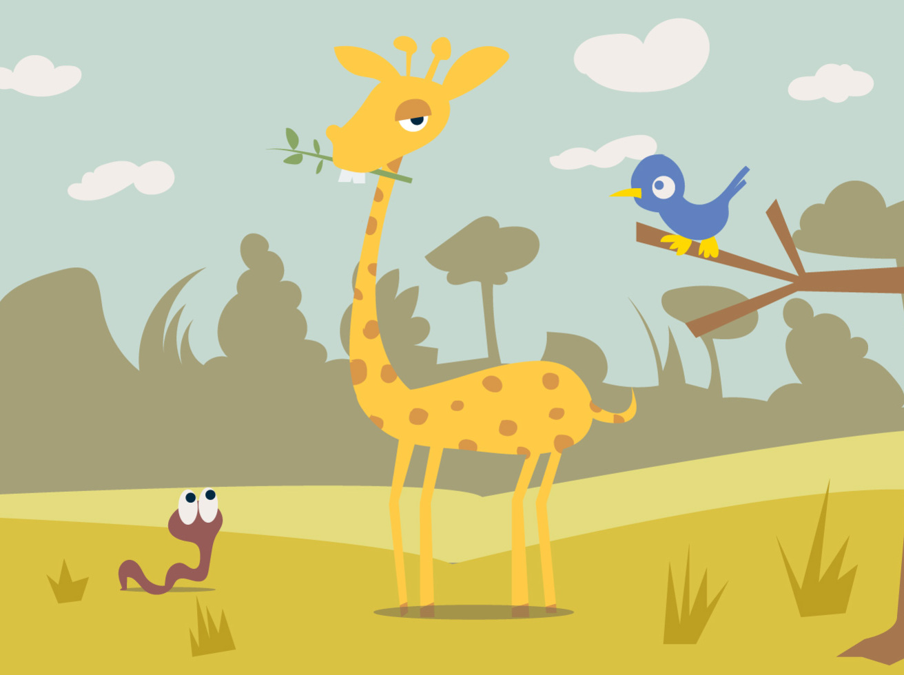 Cartoon Giraffe Free Vector