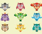 Cute Owl Icon Vectors
