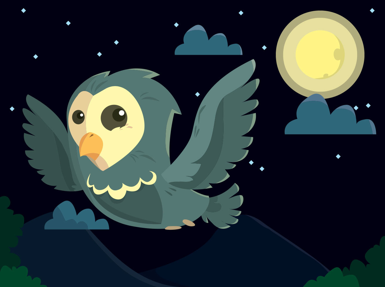 Cartoon Owl Vector Design