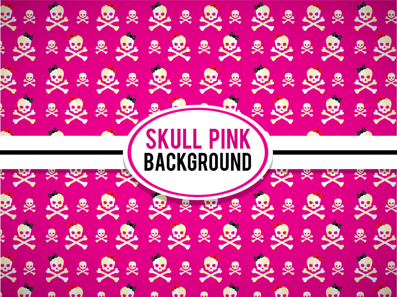 Skull Pink Background