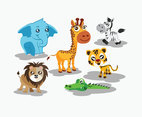 Cute Cartoon Animals Vector