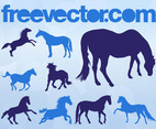 Horse Silhouettes Vectors