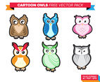 Cartoon Owl Free Vector Pack