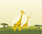 Free Cartoon Giraffe Vector Background