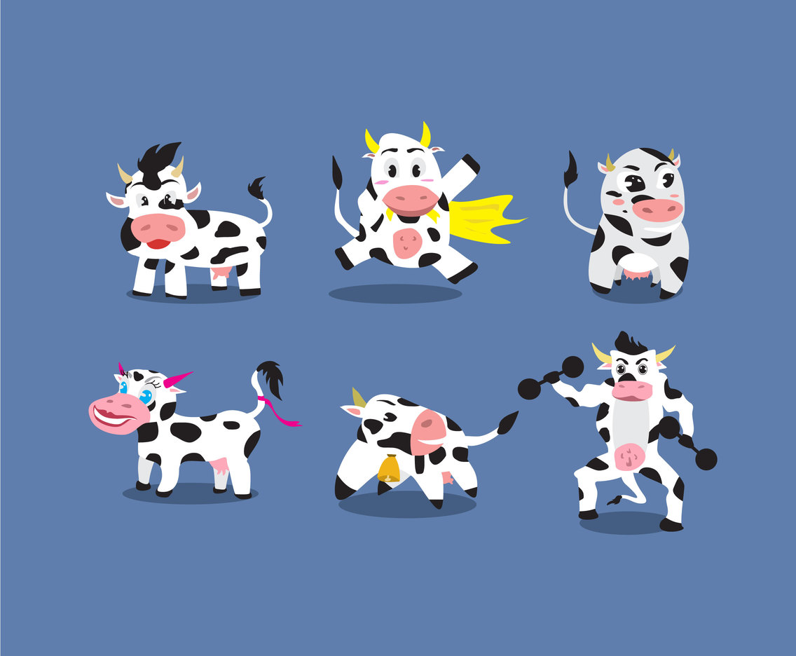 Cute Cows Vector