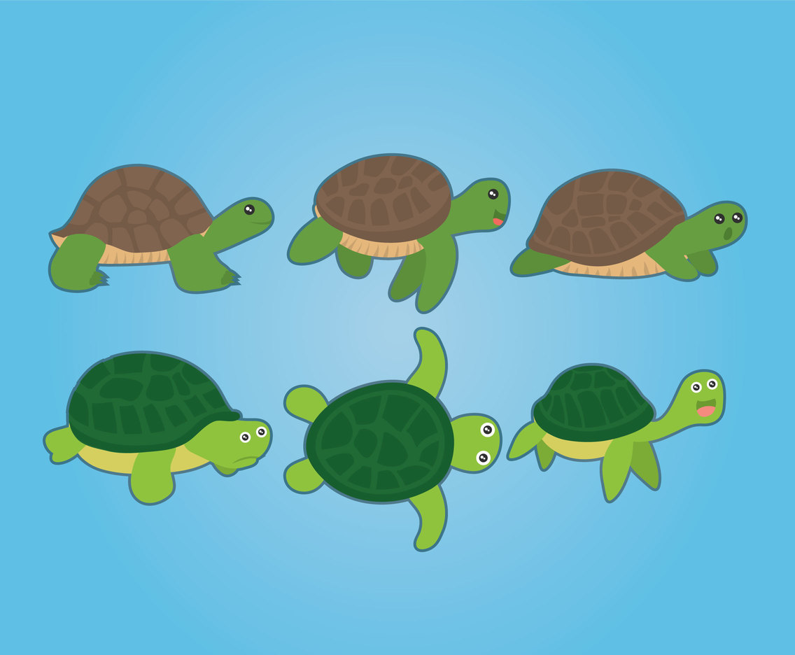 Cartoon Turtle Vector Vector Art & Graphics 