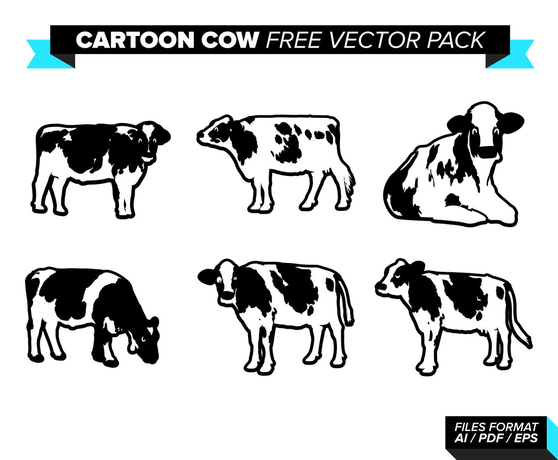 Cartoon Cow Free Vector Pack