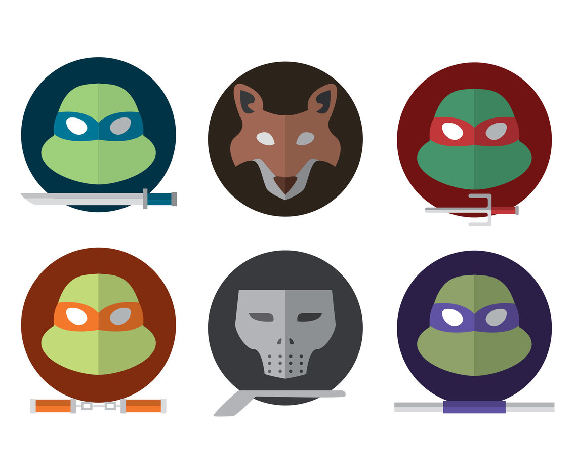 Cartoon TNMT Vector Set