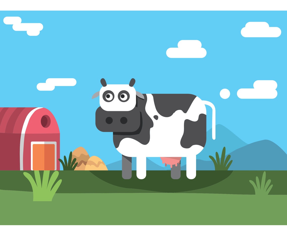 Cartoon Cow Vector Design