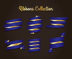 Blue Ribbons Set Vector