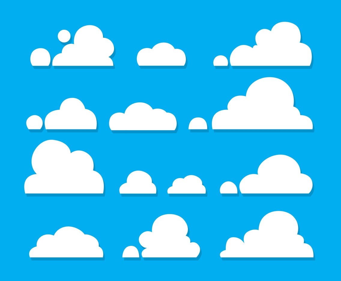 Download White Clouds Vector Set Vector Art & Graphics | freevector.com