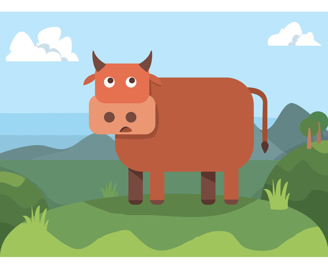 Cartoon Cow Vector Design