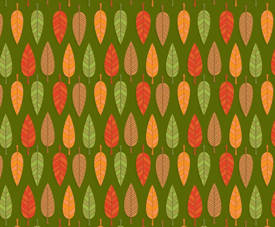 Fall Leaves Green Background