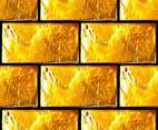Vector Grunge Golden Brick Wall