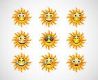 Free Cartoon Sun Emoticon Vectors