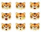 Free Cartoon Tiger Icons Vector