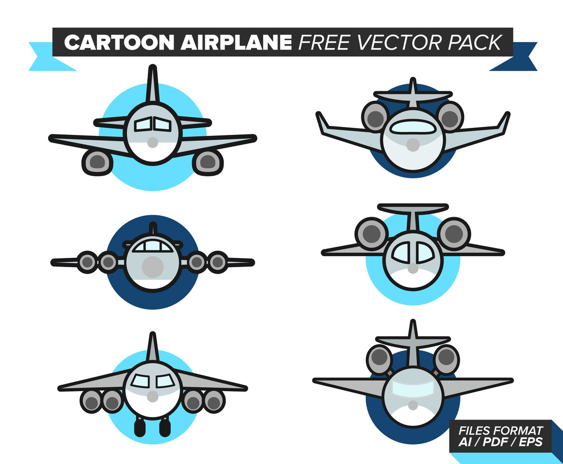 Cartoon Airplane Free Vector Pack