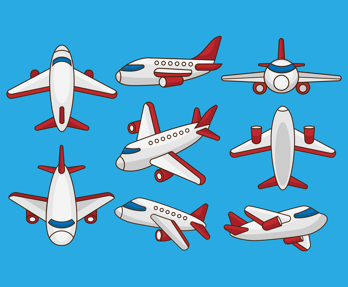 Free Cartoon Airplane Vectors Vector Art & Graphics 
