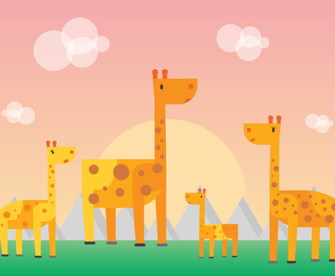 Free Cartoon Giraffe Family