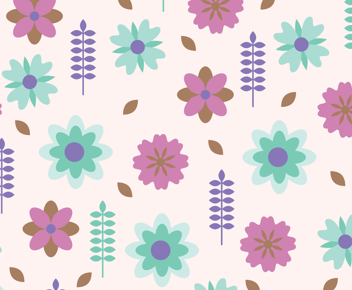 Green and Pink Floral Background Vector