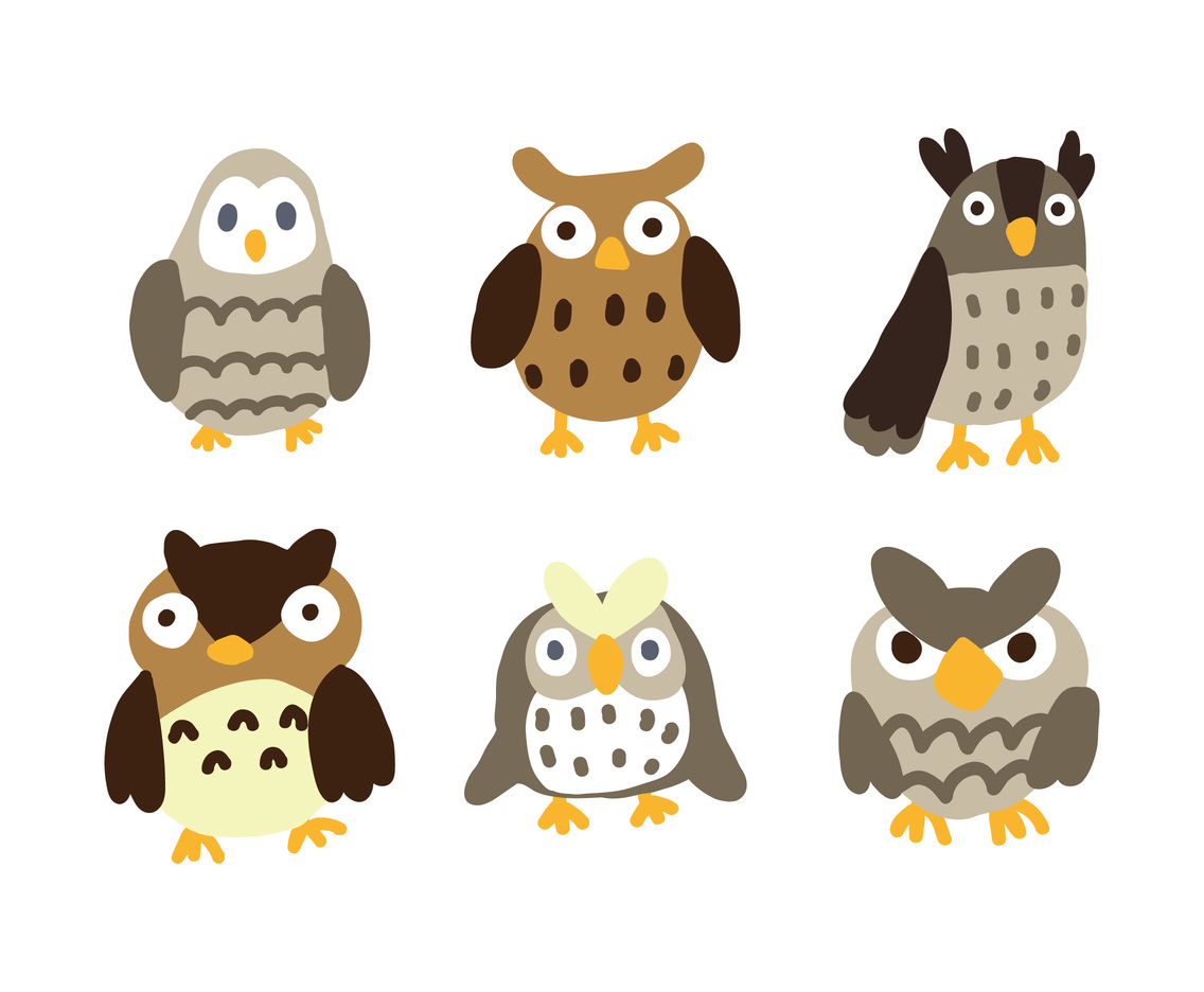 Different Kind of Cartoon Owl Vectors