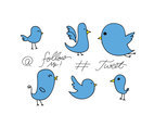 Isolated Sketchy Twitter Bird Vector