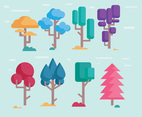 Cartoon Tree Colorfull Vector