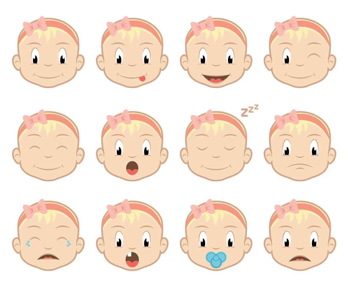 Baby Cartoon Vector Faces