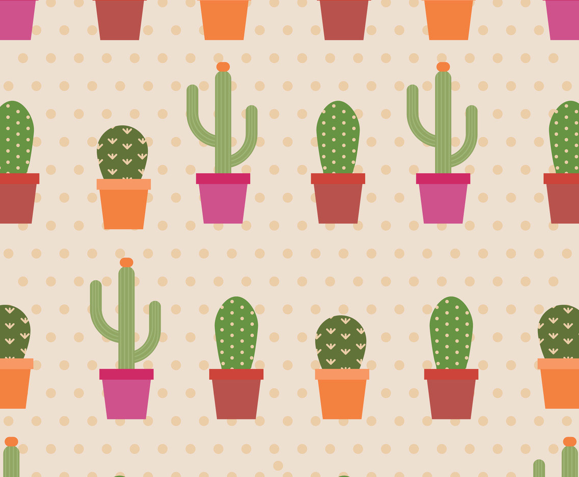 Cactus Cartoon Pattern
