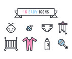 16 Baby Icons Set