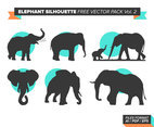 Elephant Silhouette Free Vector Pack Vol. 2