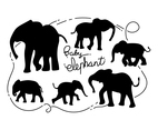Free Baby Elephant Silhouette Vector Illustration