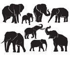 Elephant Silhouette Vectors