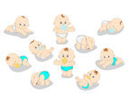 Baby Cartoon cute vector set