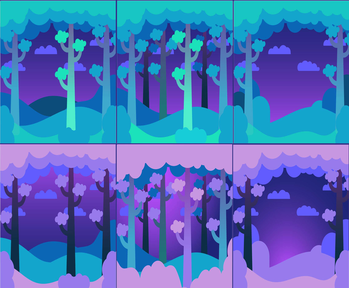 Forest Background Blue Set