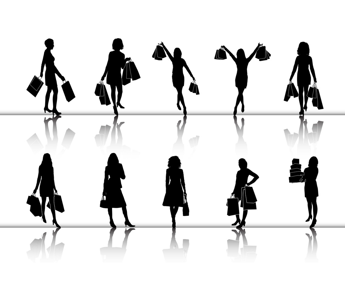 Download Women Shopping Silhouette Vector Art & Graphics | freevector.com
