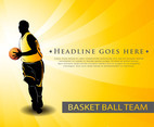 Basketball Team Yellow  Background Template