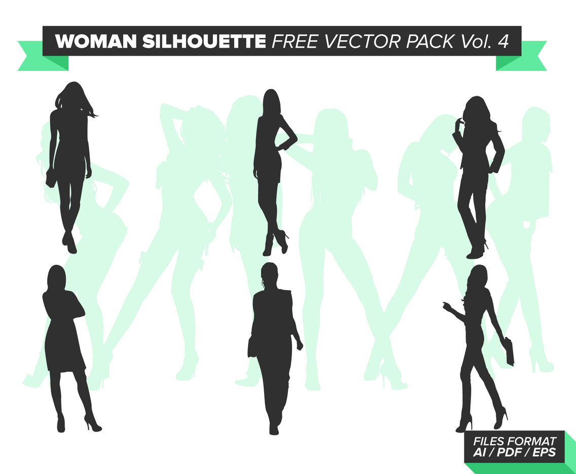 Woman Silhouette Free Vector Pack Vol. 4