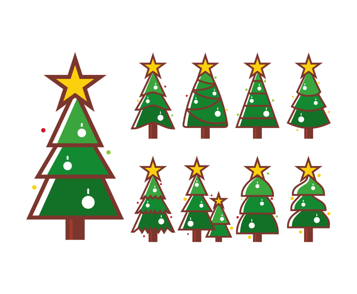 Cartoon Christmas Tree Vector Art & Graphics | freevector.com