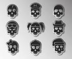 Free Cartoon Skull Stickers Vector