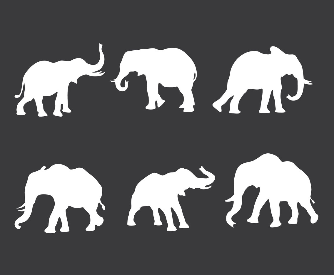 White Elephant Silhouette Vector Art & Graphics ...