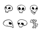 Cartoon Skull Vector Set