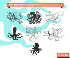 Cartoono Octopus Silhouettes Free Vector Pack Vol. 2