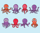 Cartoon Octopus Vector Set