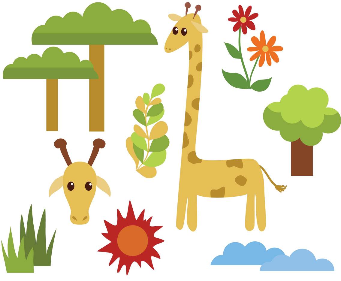Free Cartoon Giraffe Vectors
