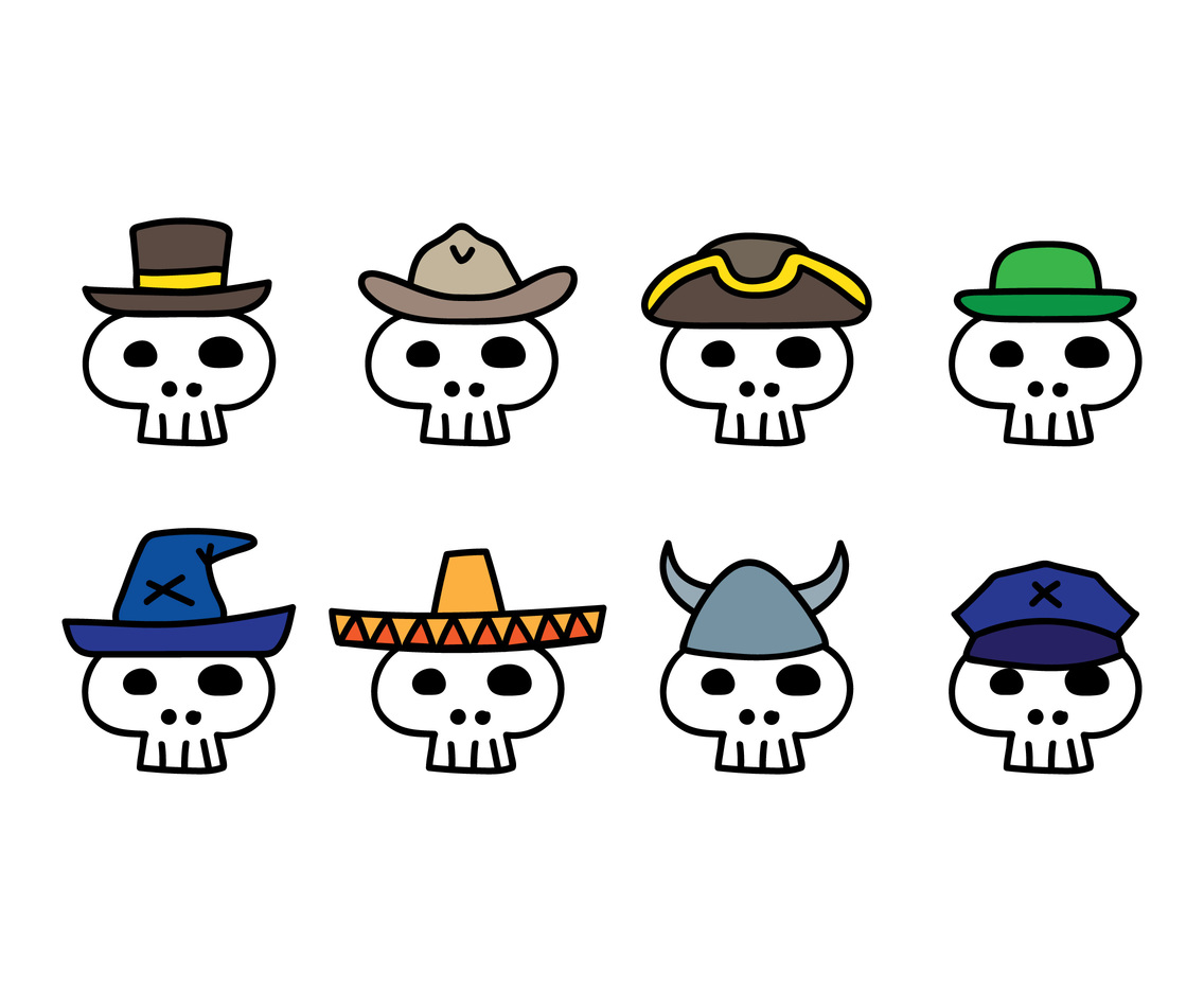 Cartoon Skull With Hat